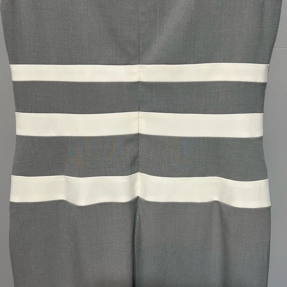 Lauren Ralph Lauren Color Block Sheath Dress Tin Ivory Classic Business Chic - Picture 4 of 8